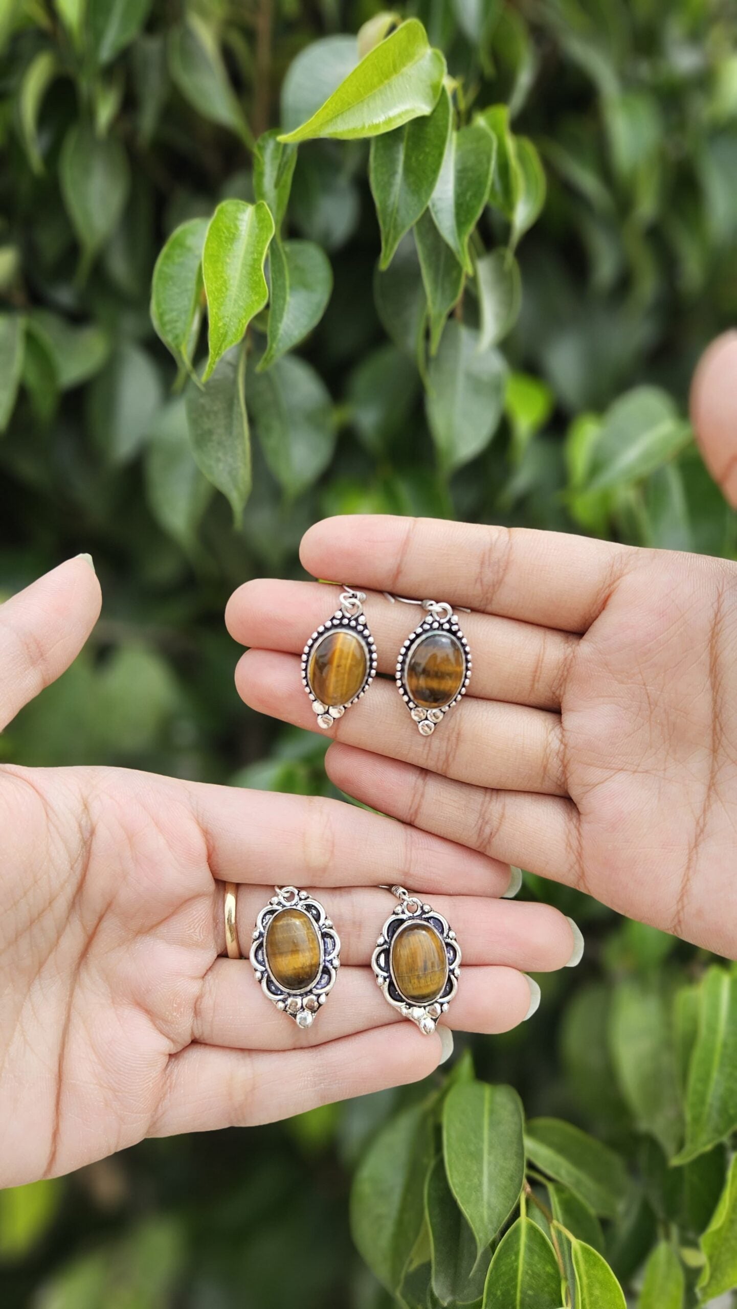 Natural Tiger's Eye Earring
