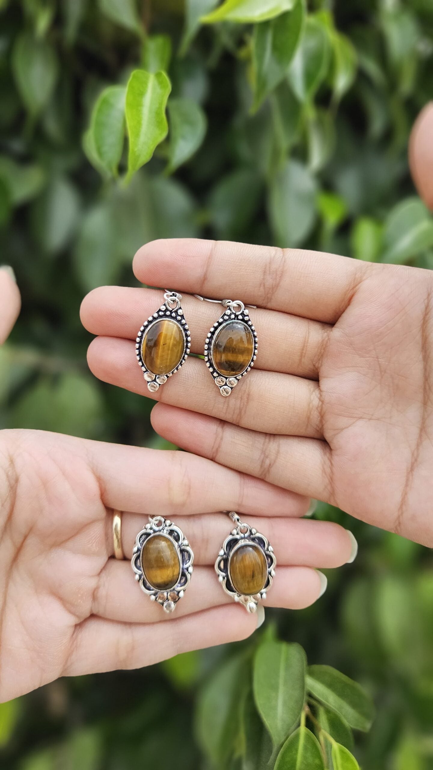 Natural Tiger's Eye Earring