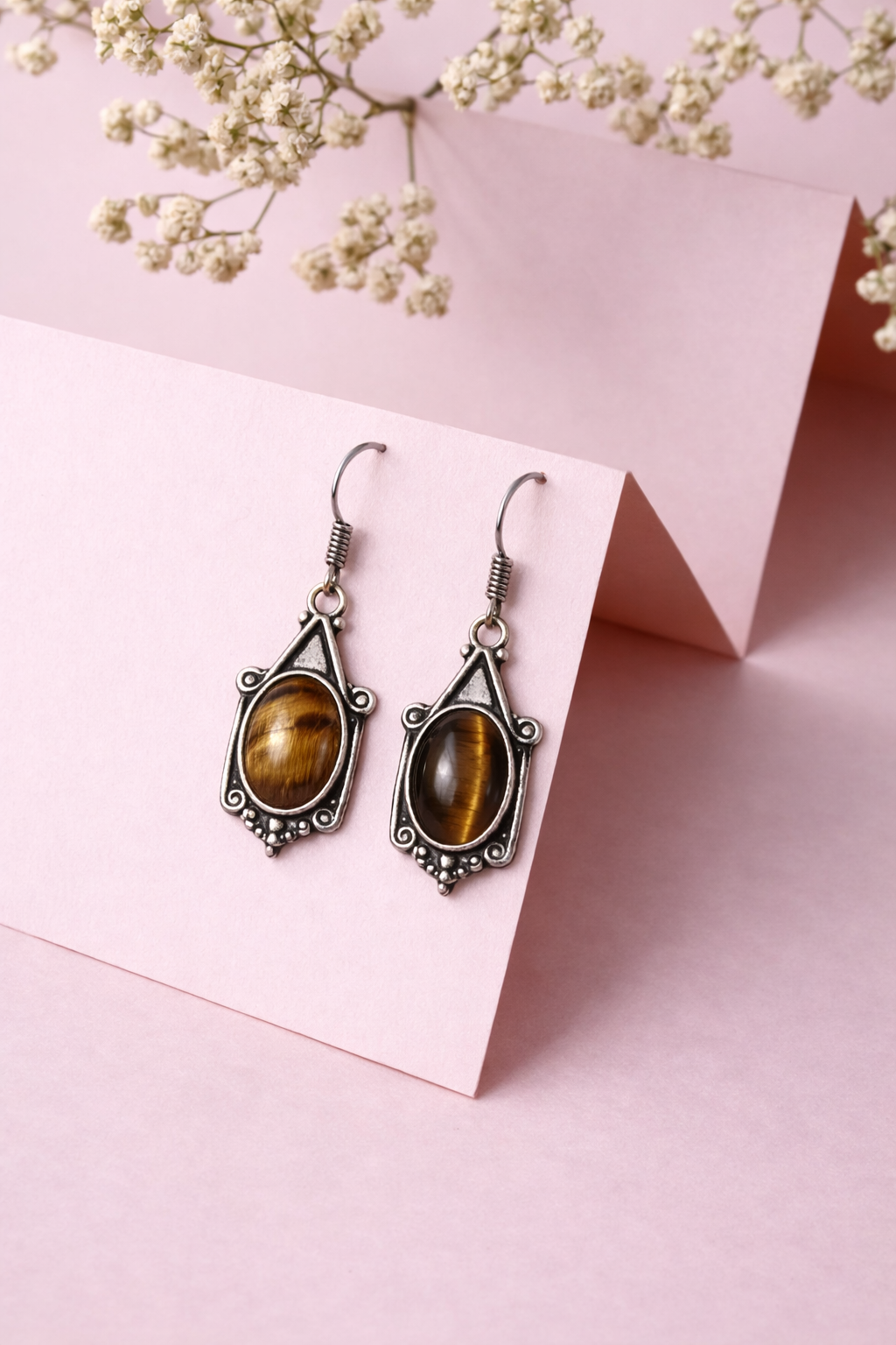 Natural Tiger's Eye Earring