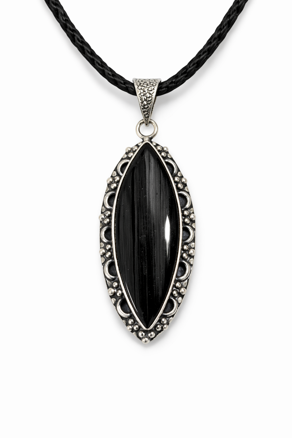Black Tourmaline Drop Pendant