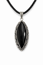 Black Tourmaline Drop Pendant
