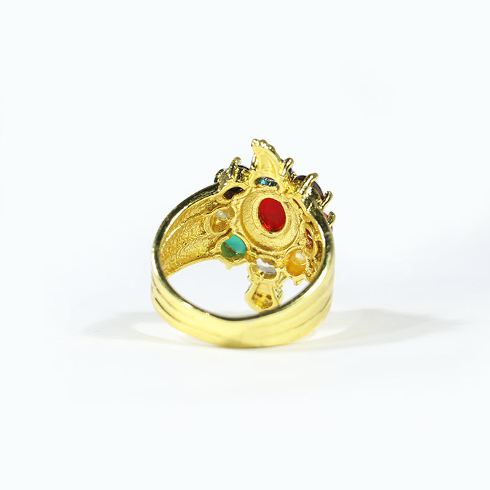 Navratan Round Tortoise Ring