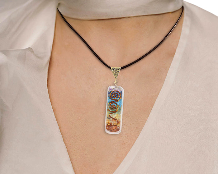 Combo of Amethyst Angel and 7 Chakra Orgonite Pendant