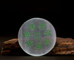 Selenite Money Magnet Round Plate