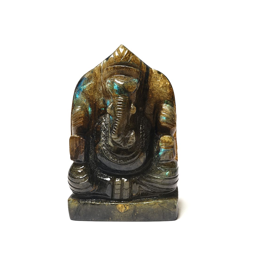Natural Labradorite Ganesh Ji Statue