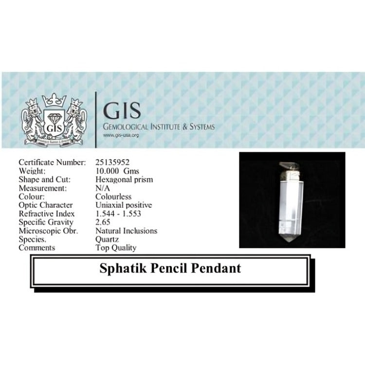Sphatik Pencil Pendant