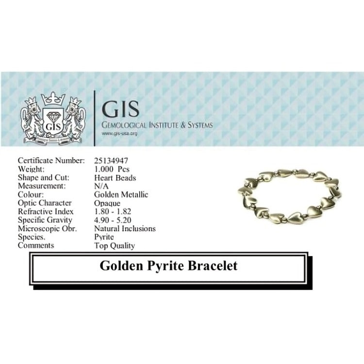 Golden Pyrite Heart Bracelet
