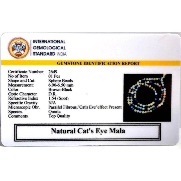 Black Cat's Eye Mala (6 mm)