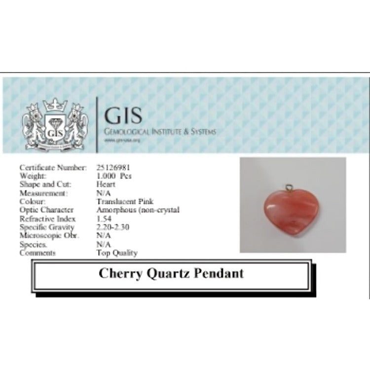 Cherry Quartz Heart Pendant