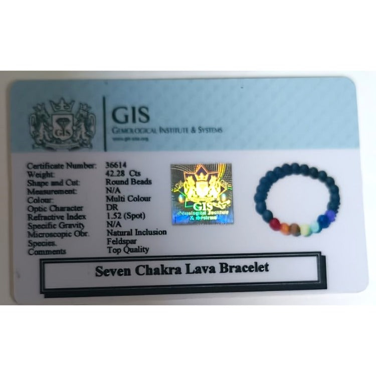 Seven Chakra Lava Bracelet