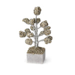 Selenite Pyrite Silver Wire Tree