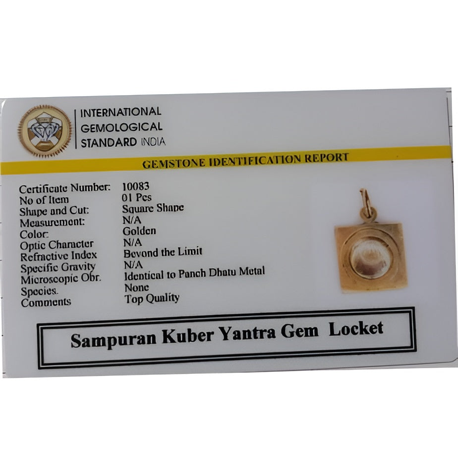 Sampuran Kuber Yantra Gem Locket