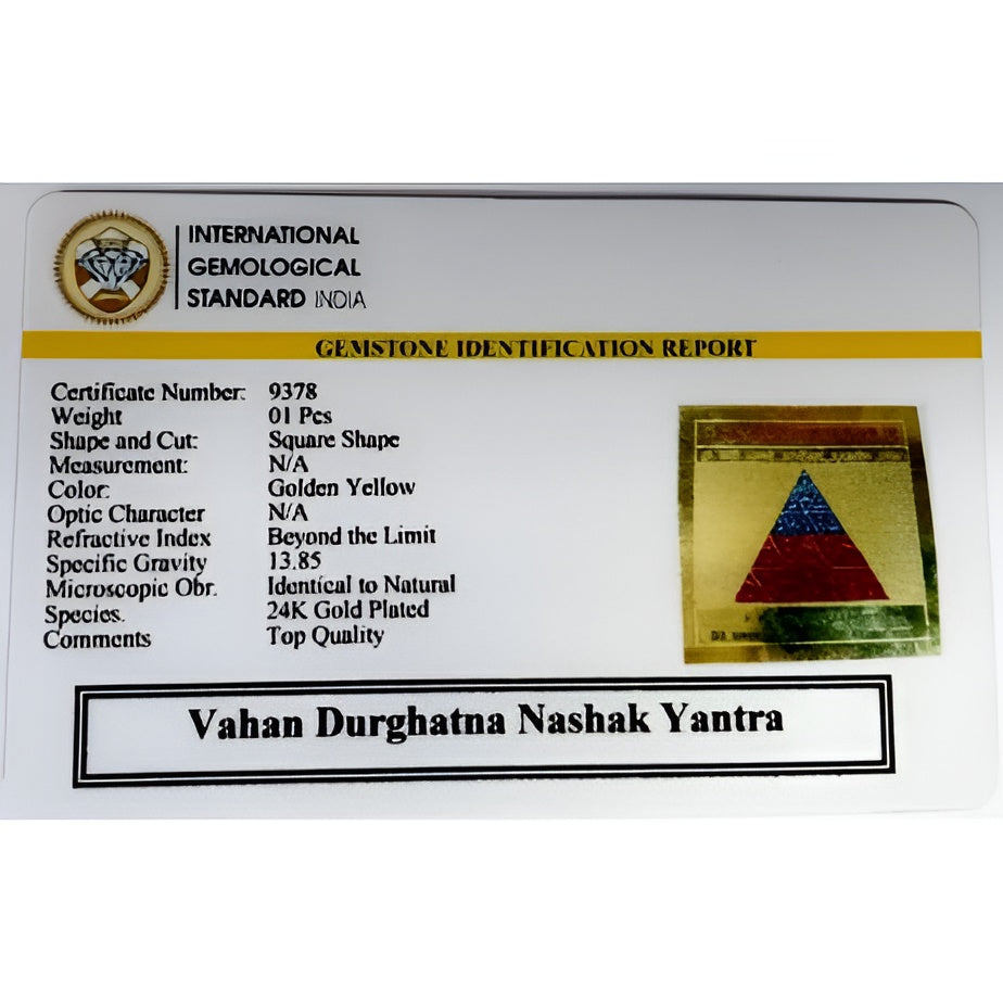 Vahan Durghatna Nashak Yantra