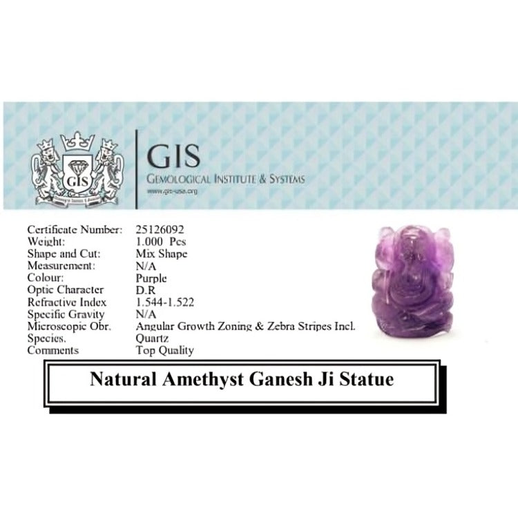 Natural Amethyst Ganesh Ji Murti