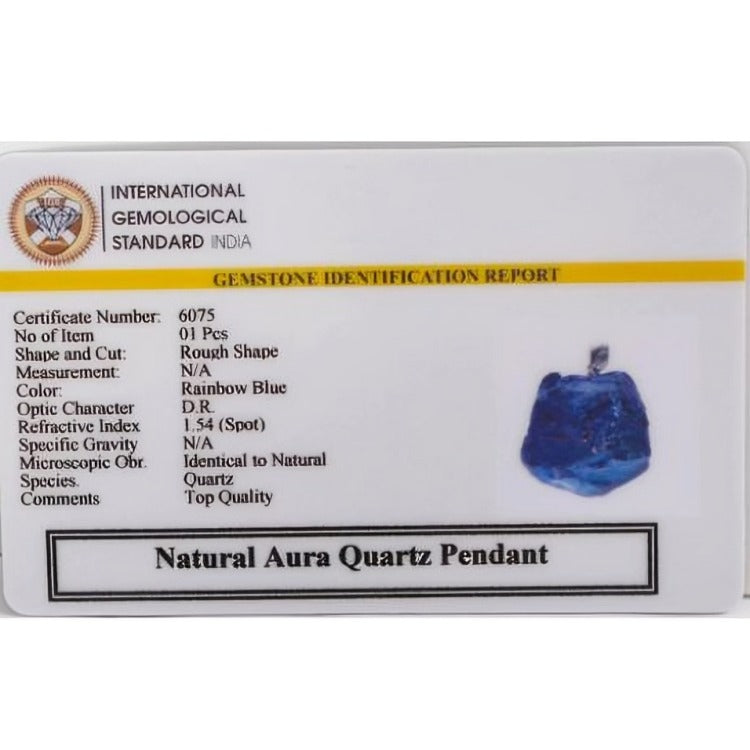 Natural Blue Aura Obsidian Pendant