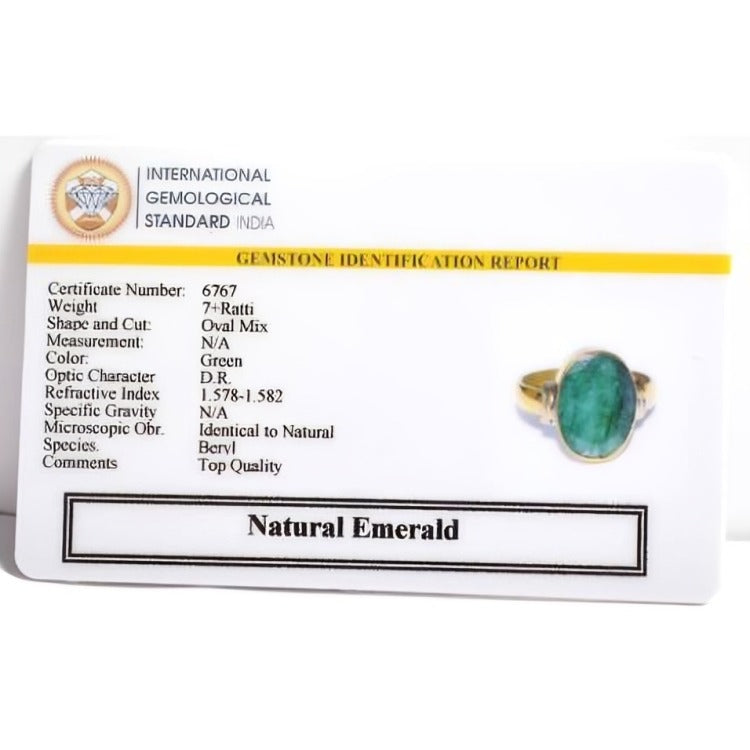 Natural Emerald (Panna) Ring (7 Ratti)