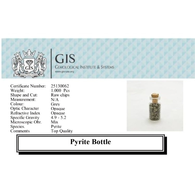 Natural Pyrite Bottle with mini Cluster of Pyrite