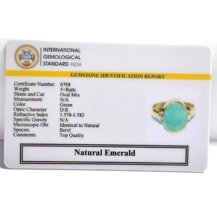 Natural Emerald (Panna) Ring (5 Ratti)