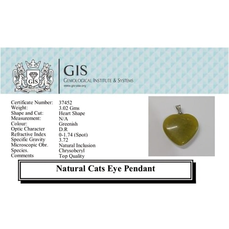 Cat's Eye Heart Pendant