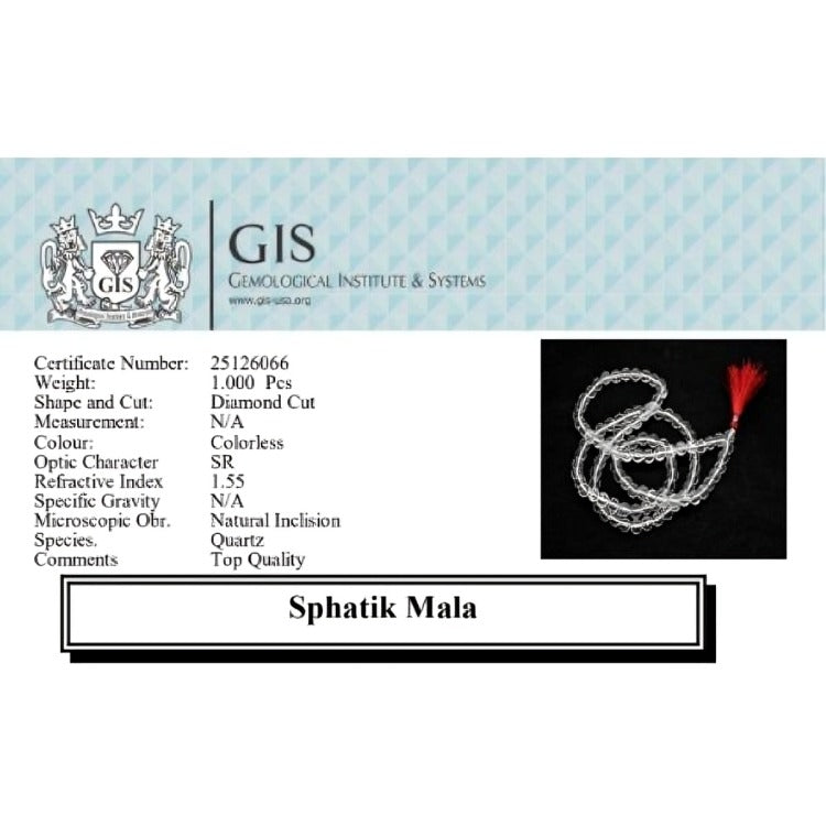Sphatik Mala Diamond Cut (108+1)