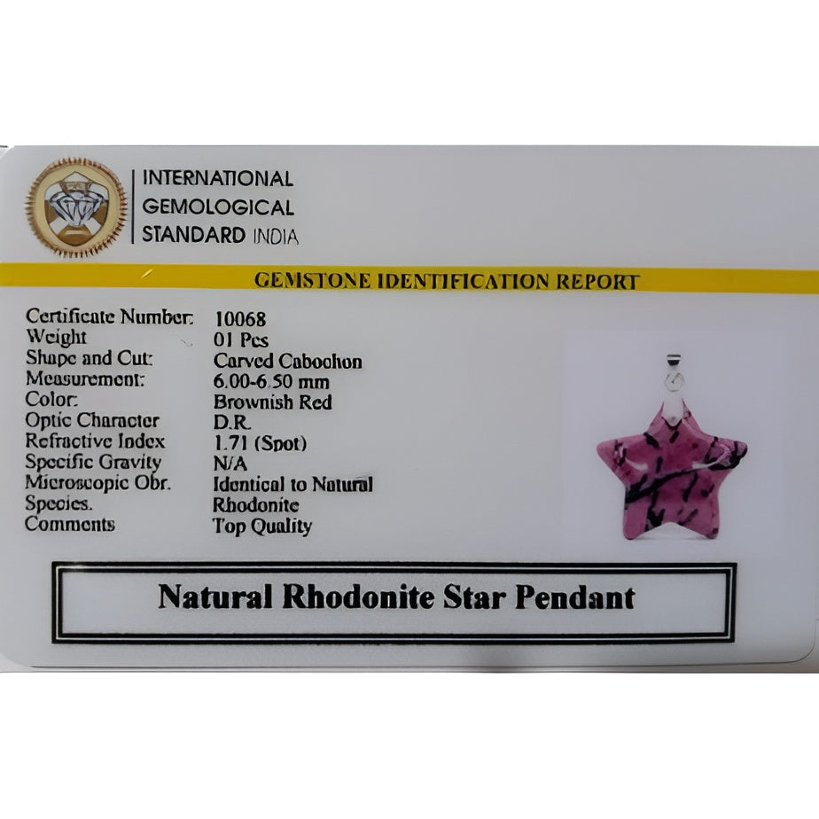 Rhodonite Star Pendant