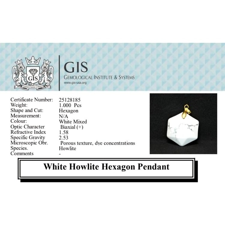 White Howlite Hexagon Pendant