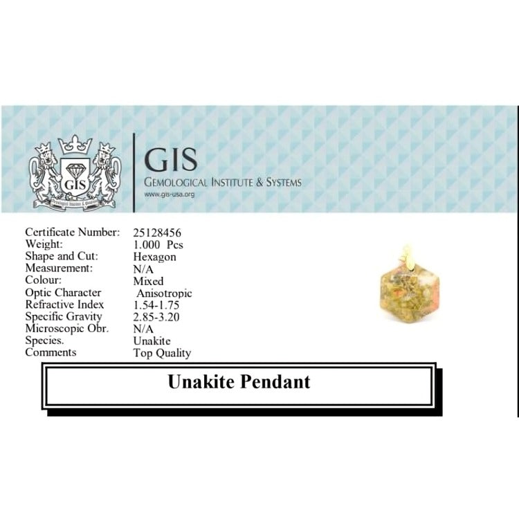 Unakite Hexagon Pendant