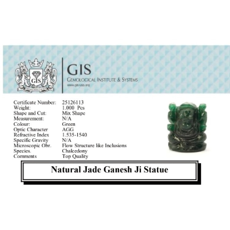 Natural Green Jade Ganesh Ji Murti