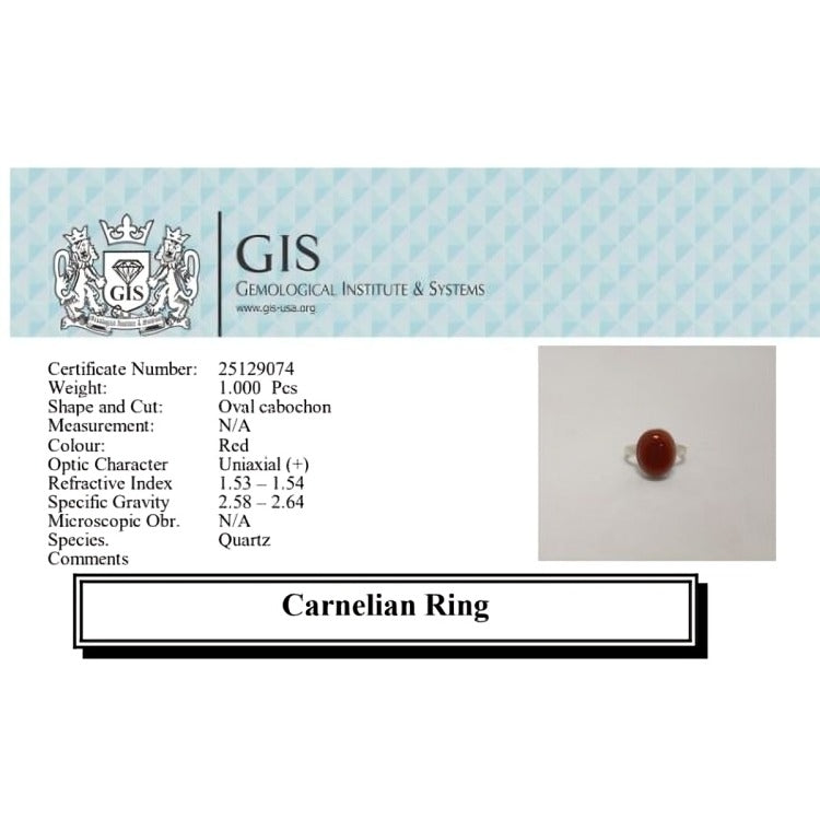 Carnelian Oval Cabochon Ring
