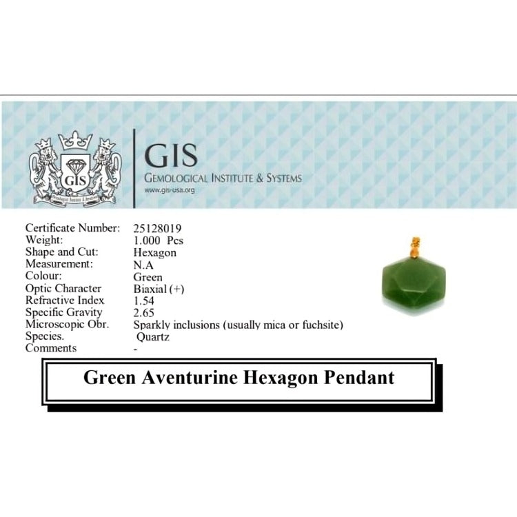 Green Aventurine  Hexagon Pendant