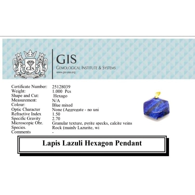 Lapis Lazuli Hexagon Pendant