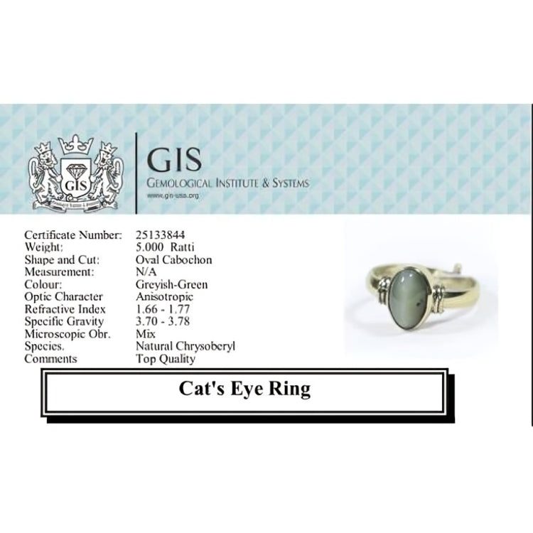 Cat'S Eye (7+ ratti) Ring (Golden Band)