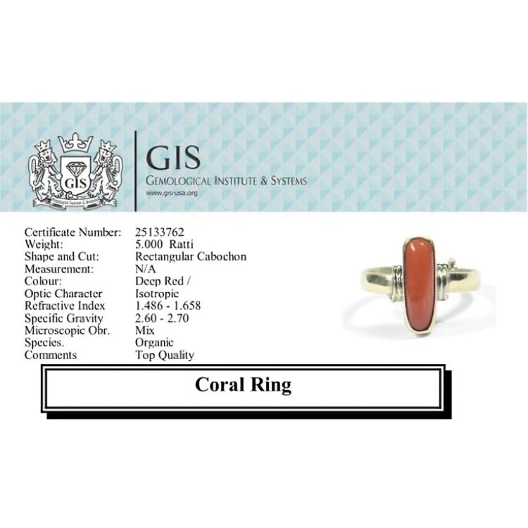 Coral Ring (5+ Ratti) Golden Band