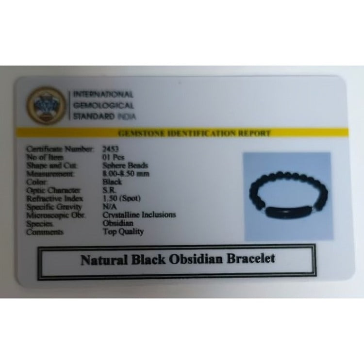 Black Obsidian Energy Curve Bracelet