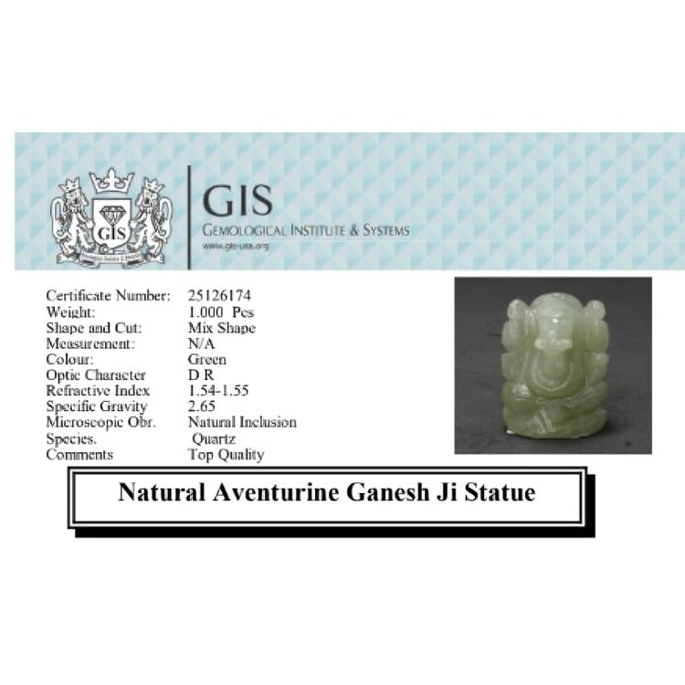 Natural Green Aventurine Ganesh Ji Murti