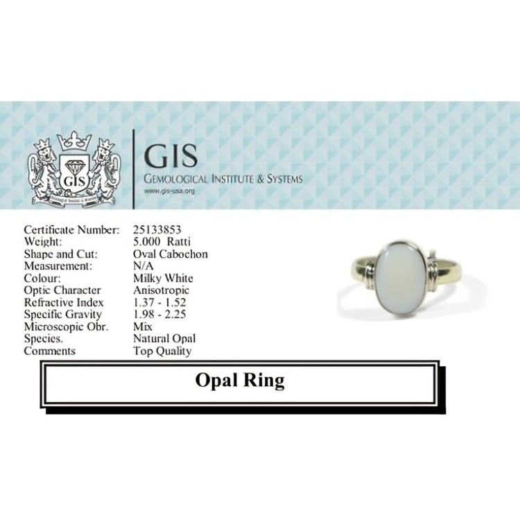 Opal (5+ratti) Ring (Golden Band)