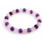 Amethyst & Rose quartz  Bracelet 8mm