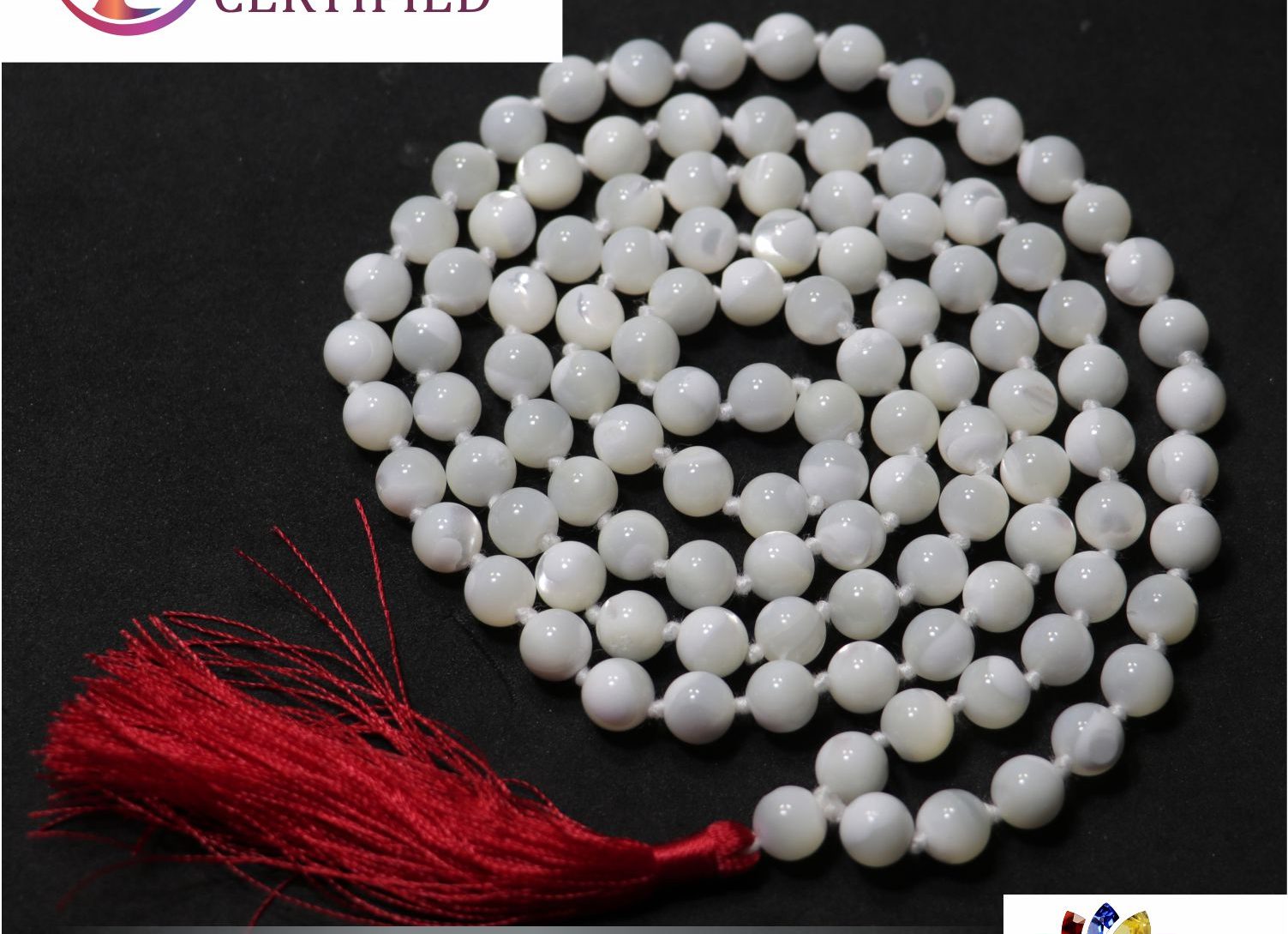 White Rainbow Jaap Mala 8 mm