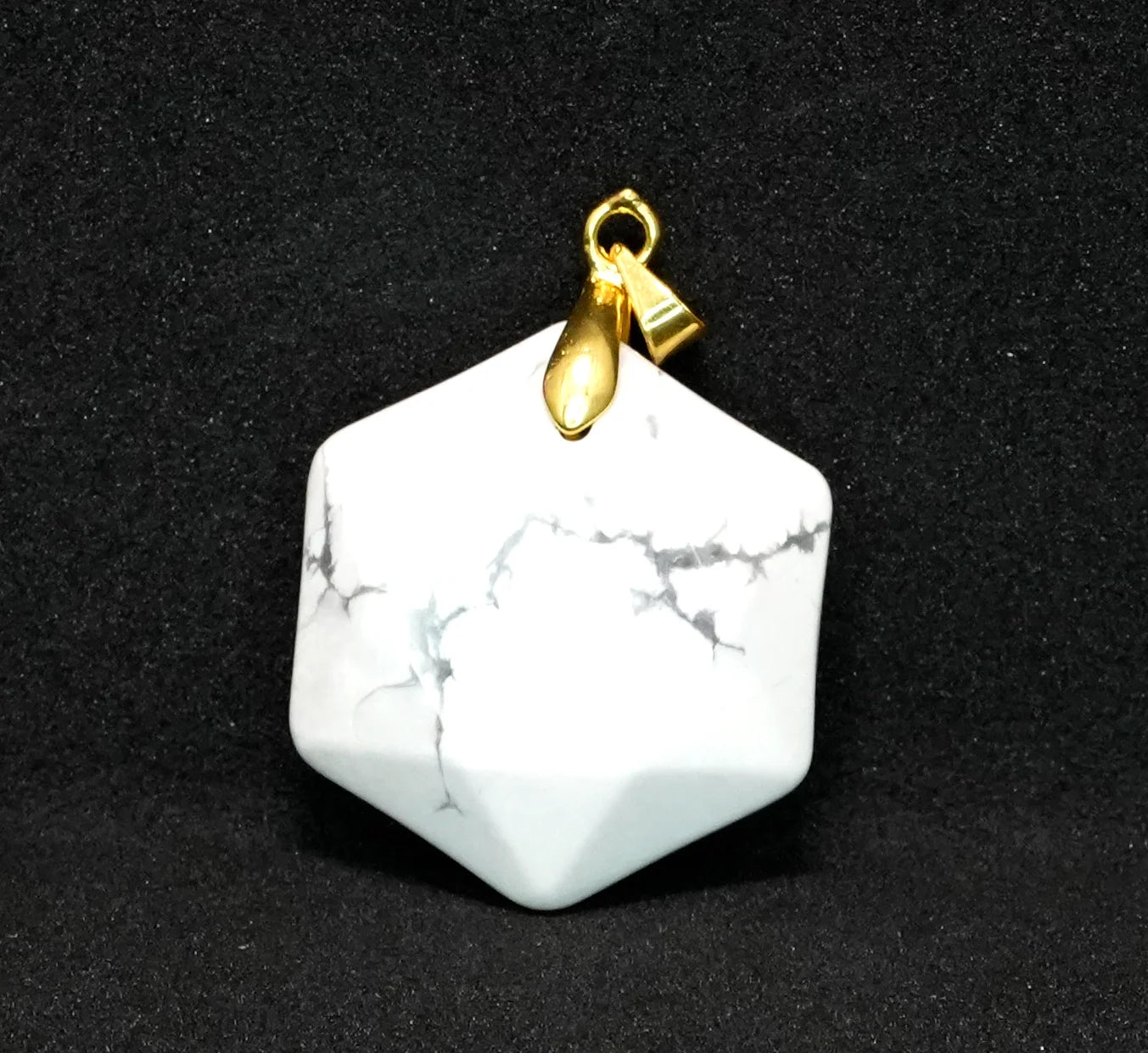 White Howlite Hexagon Pendant