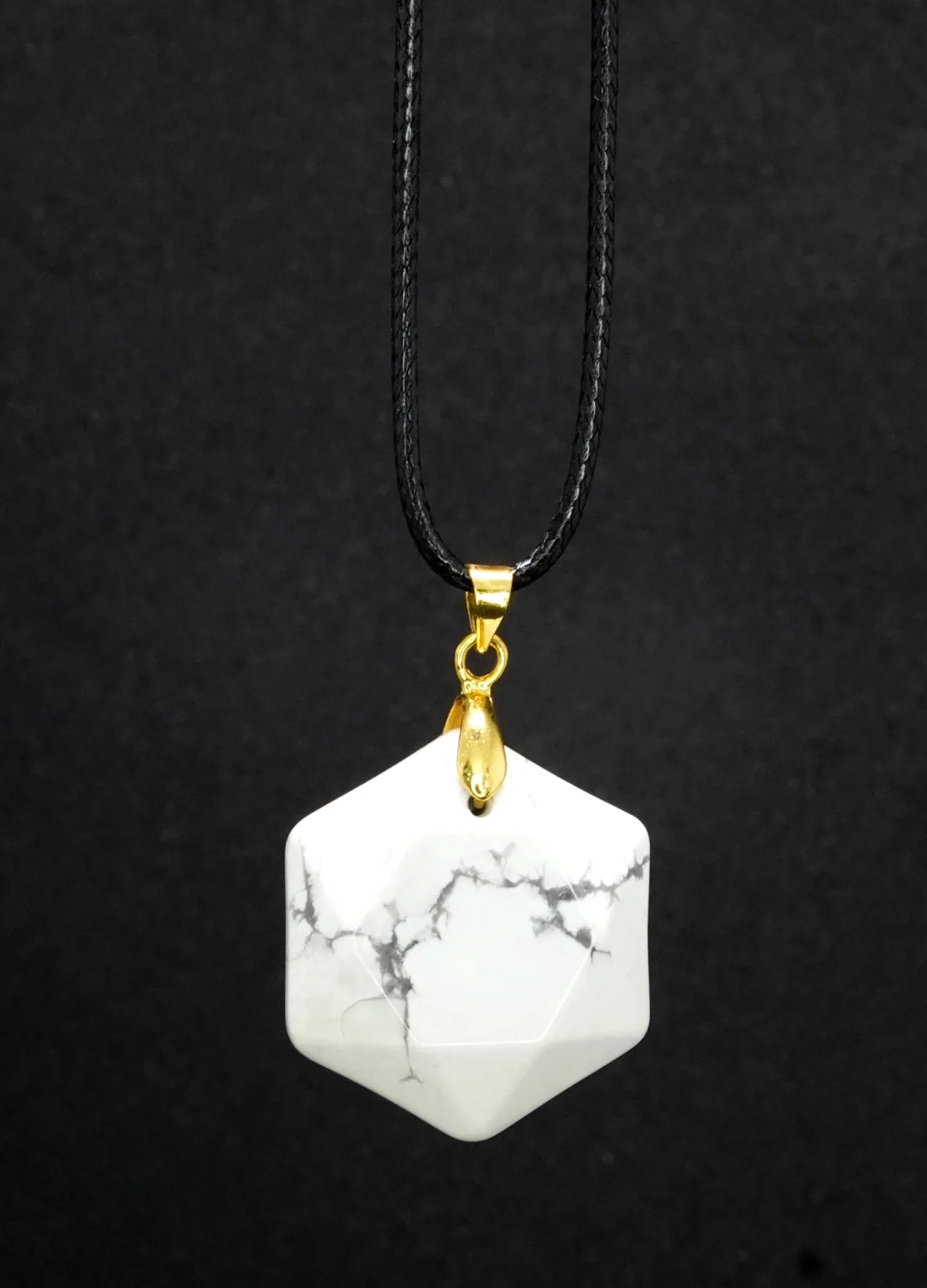 White Howlite Hexagon Pendant