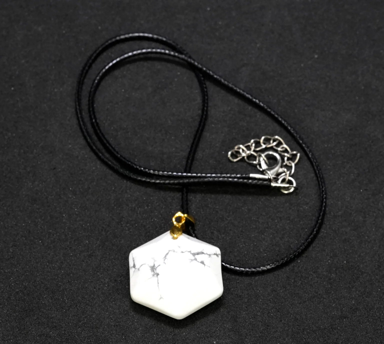 White Howlite Hexagon Pendant