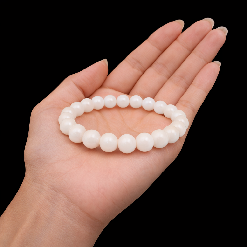 White Hakik Bracelet 8mm