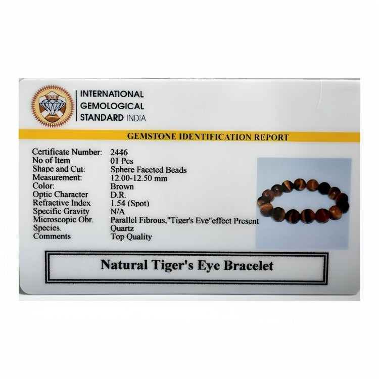 Tiger's Eye Diamond Cut Bracelet