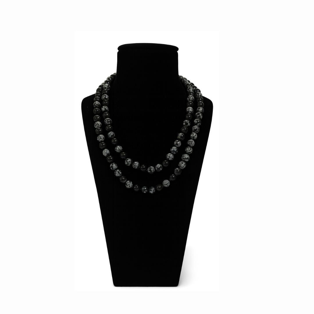 Snowflake Obsidian jaap mala
