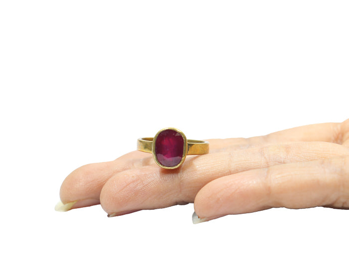 Natural Gomed (Hessonite) 7+Ring