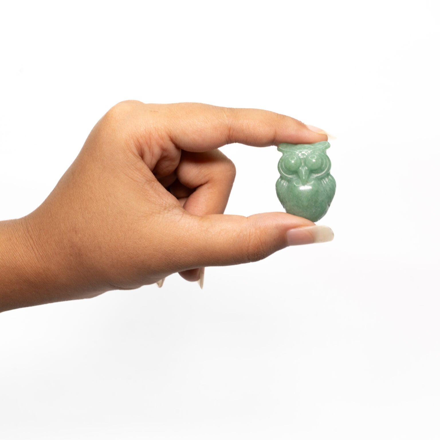 Natural Green Aventurine Owl