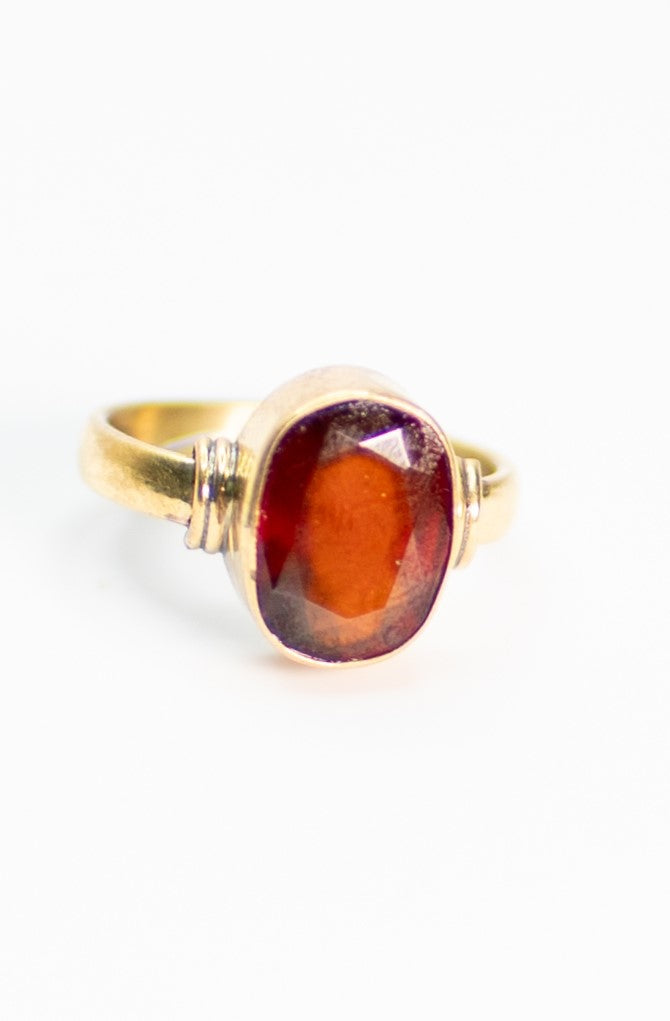 Natural Gomed (Hessonite) 7+Ring