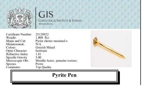 Certified Natural Pyrite Pen