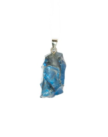 Natural Blue Aura Obsidian Pendant