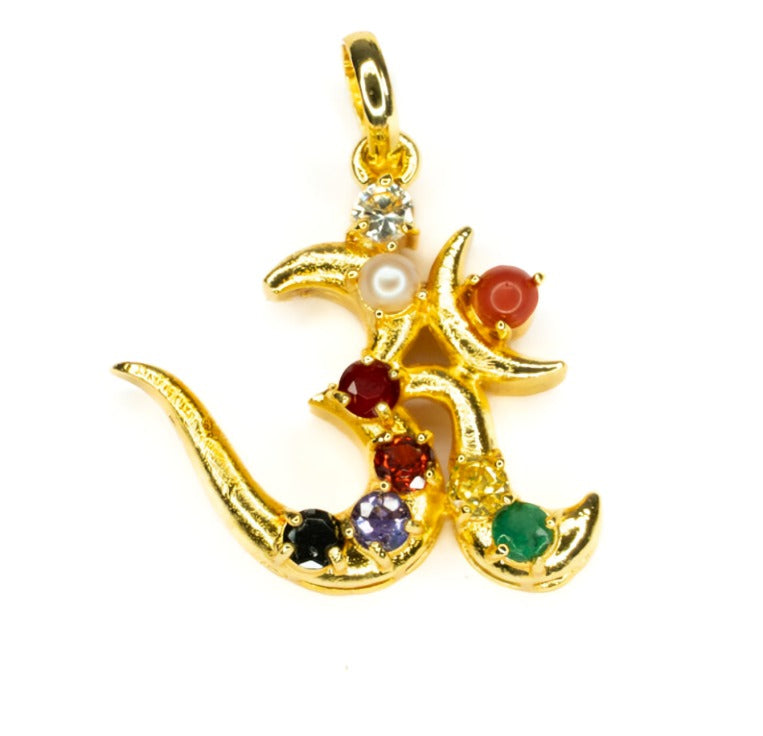 Navratan Om Pendant